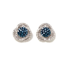 Boucles d&#39;oreilles en or 925 en argent et en diamant blanc Boucles d&#39;oreilles